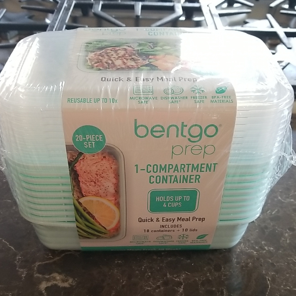 NWOT bentgo prep 1-Compartment Meal Prep Container - Mint Green (20-Piece Set)